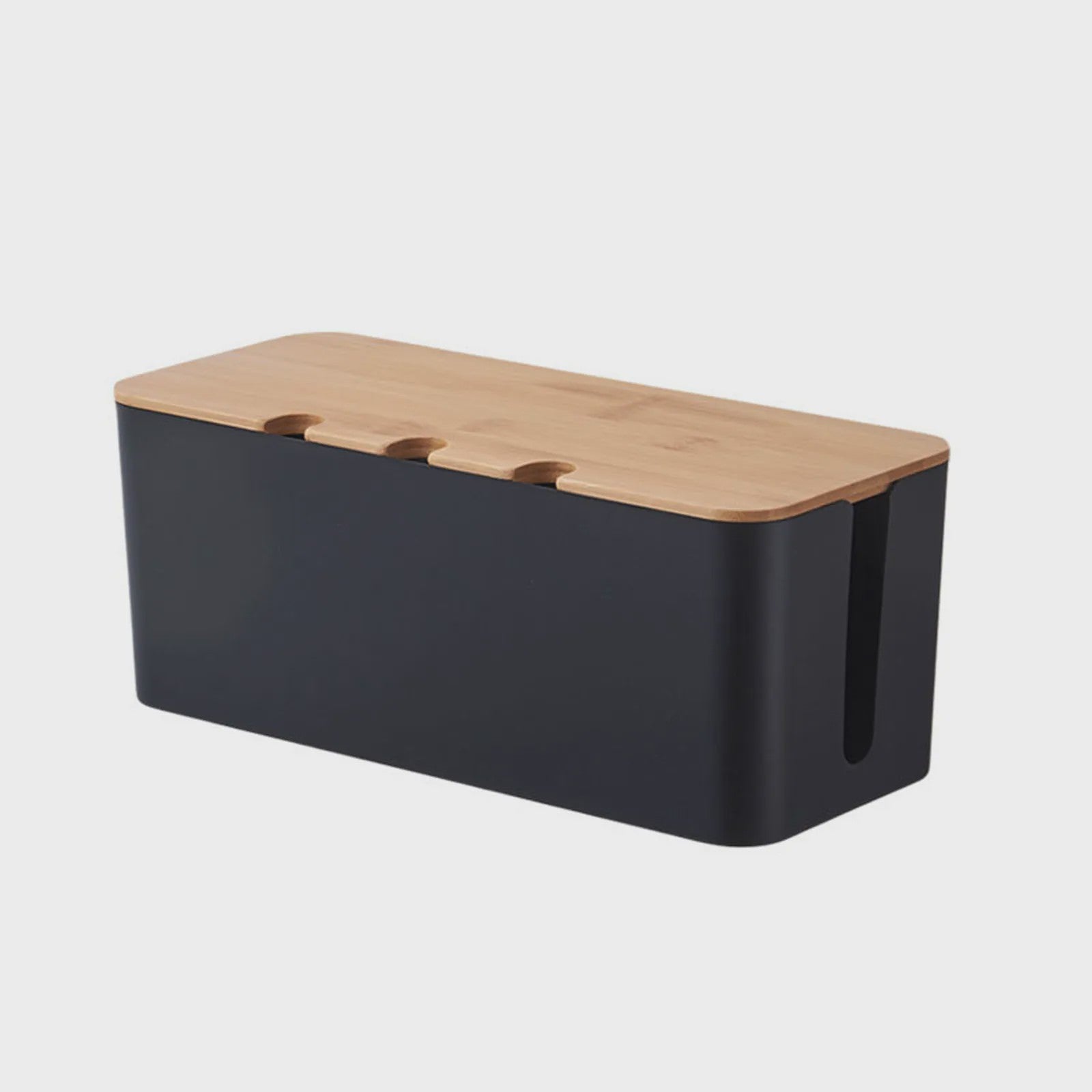 Grote Kabel Organizer Box met Houten Deksel - Orde in Snoeren Chaos