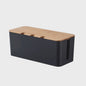 Grote Kabel Organizer Box met Houten Deksel - Orde in Snoeren Chaos