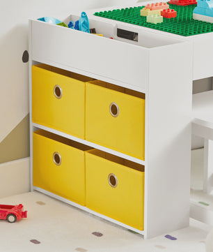 Kinder Speeltafel met 2 Stoelen en Opbergruimte - Wit