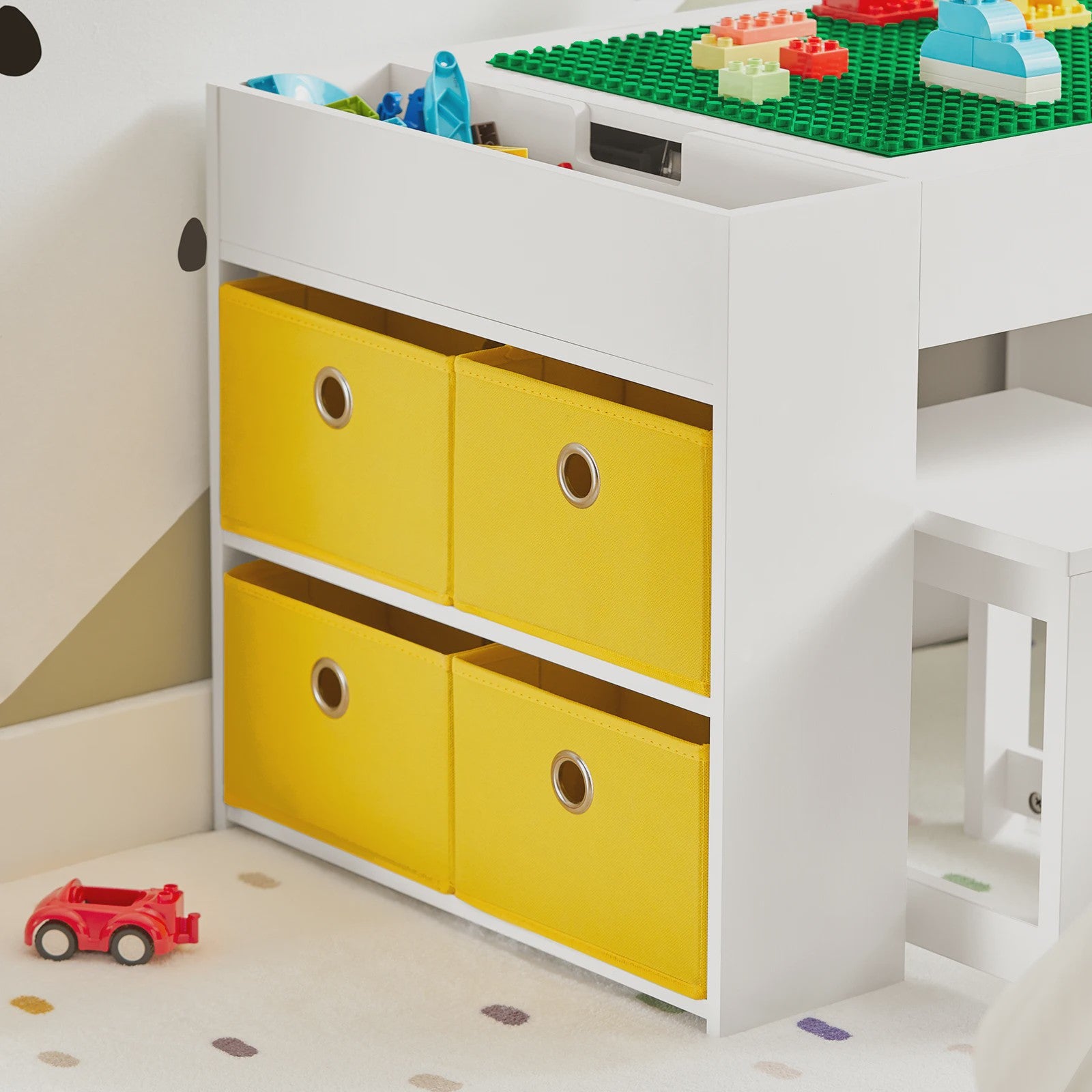 Kinder Speeltafel met 2 Stoelen en Opbergruimte - Wit