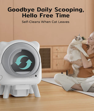 Automatische Zelfreinigende Kattenbak Amicura-X1 - Extra Groot (80L) met App Bediening
