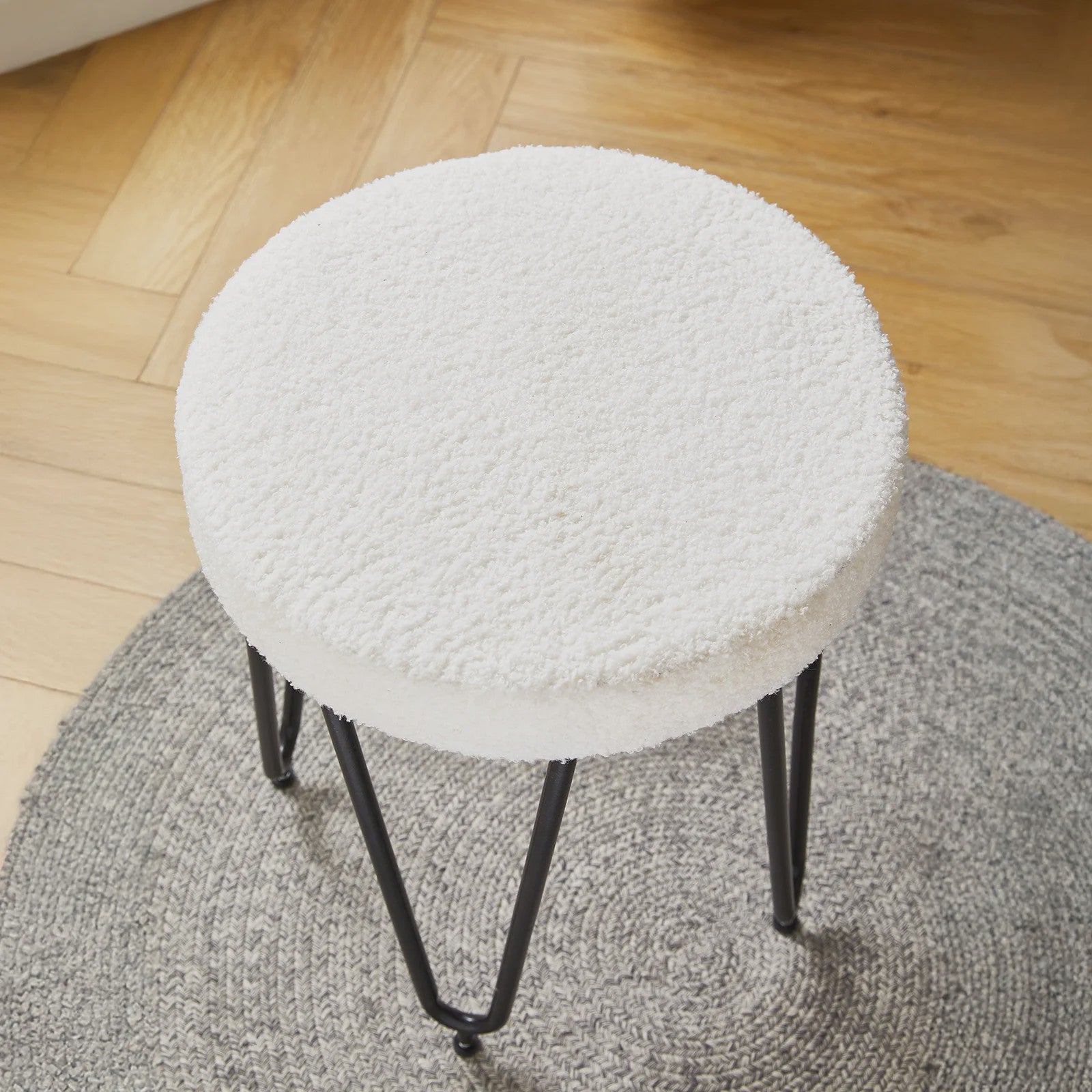 Kaptafel met LED Verlichting, Spiegel, Lade en Kruk - Modern Design