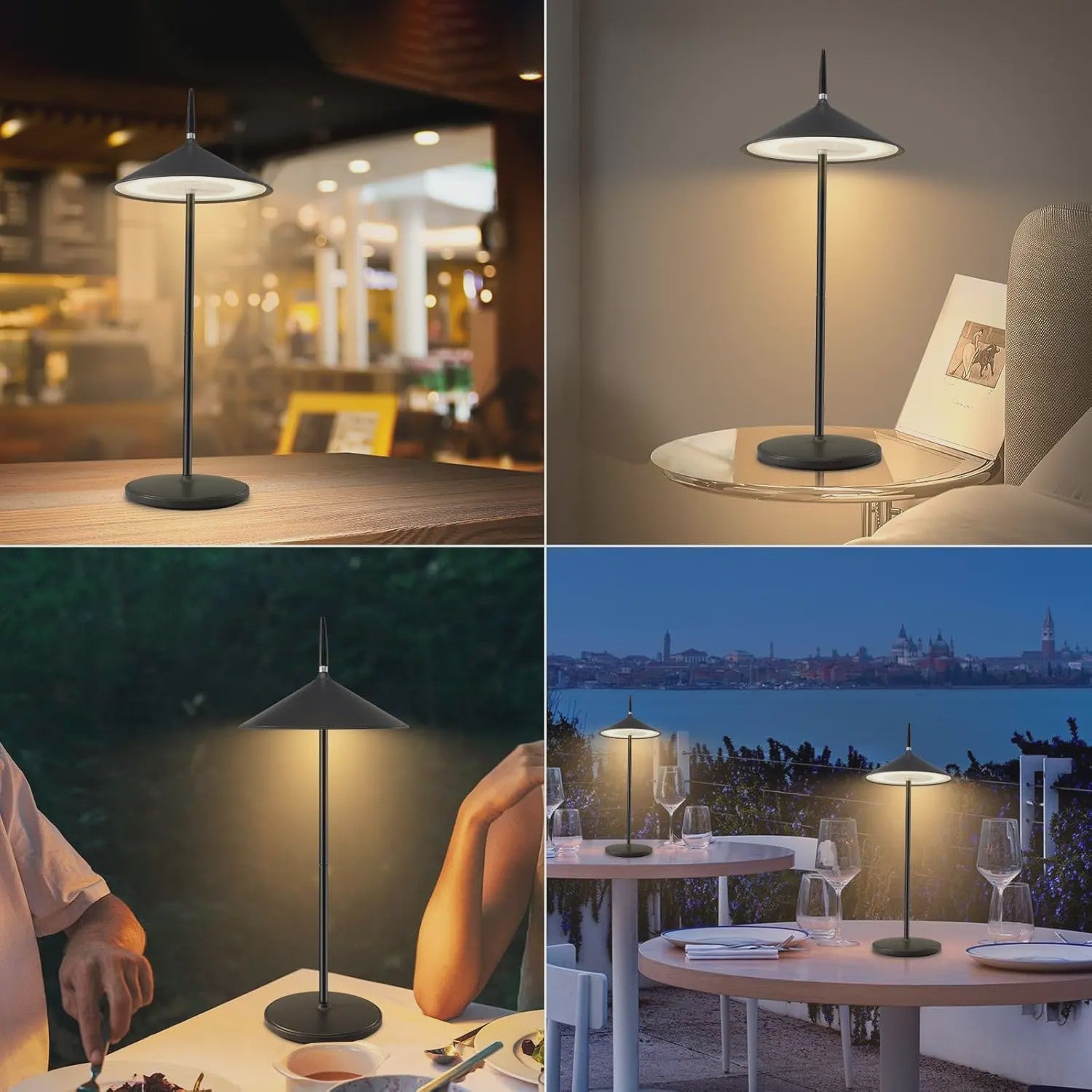Draadloze LED Tafellamp Oplaadbaar met USB-C, Dimbaar & Waterdicht (IP44)