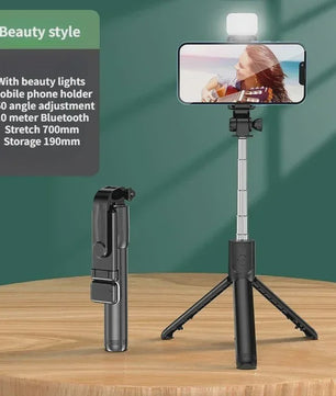 Draadloze Selfie Stick Tripod met Ringlamp en Bluetooth Afstandsbediening