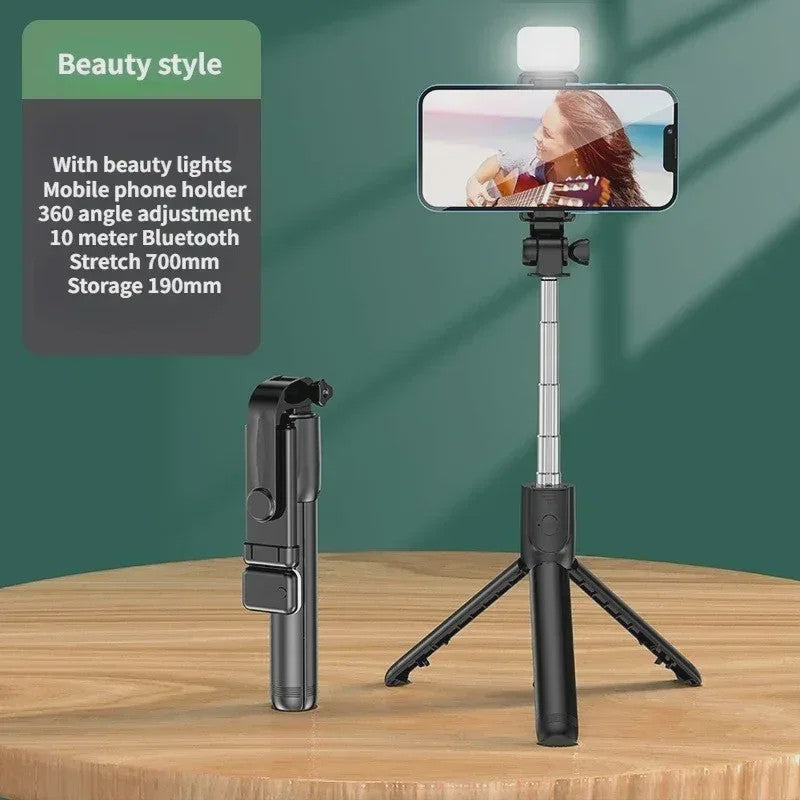 Draadloze Selfie Stick Tripod met Ringlamp en Bluetooth Afstandsbediening