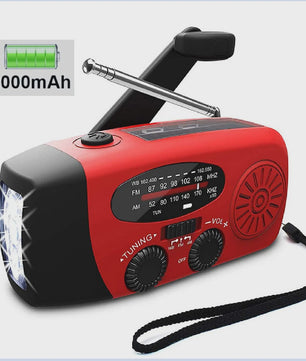 Noodlamp met Radio & Powerbank: Solar, Dynamo, USB Opladen