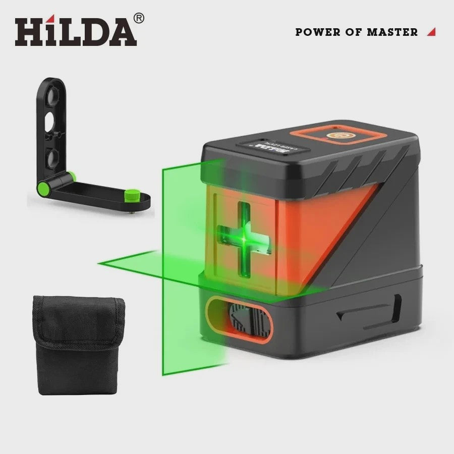 Mini Laser Waterpas met Groene Lijnen: Zelfnivellerend Horizontaal, Verticaal & Kruis