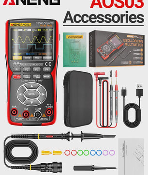 ANENG AOS03 Digitale Oscilloscope Multimeter met Signaalgenerator - 50MHz Dual Channel Tester
