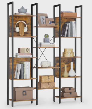 Industriële Boekenkast met 14 Planken - Metalen Frame voor Woonkamer & Kantoor