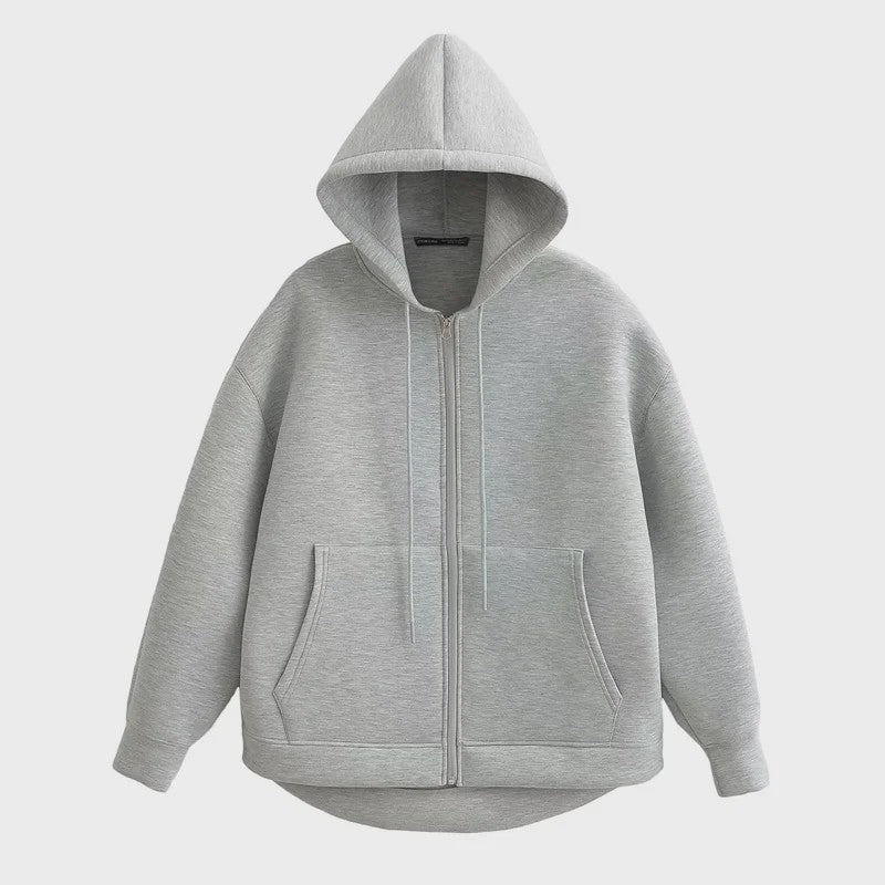 Unisex Oversized Rits Hoodie met Dubbele Zakken - Comfortabele Streetwear