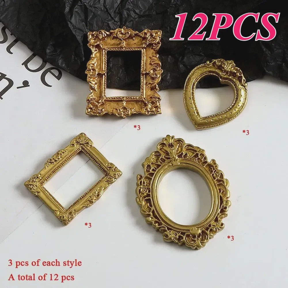 Set van 12 Mini Fotolijstjes - Europees Retro Decoratie & Hobby