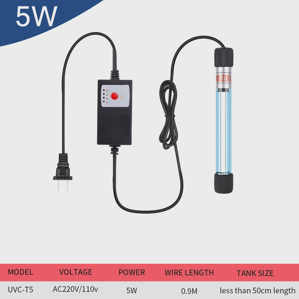 Krachtige Aquarium UV Sterilisator Lamp - 5-11W Onderwater Reiniging