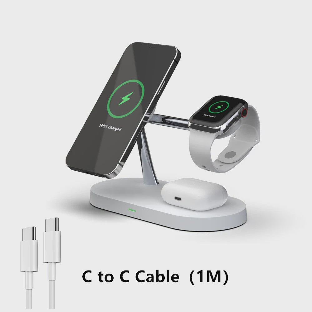 3-in-1 Draadloze Oplaadstandaard voor iPhone, Apple Watch & AirPods - Snel & Netjes