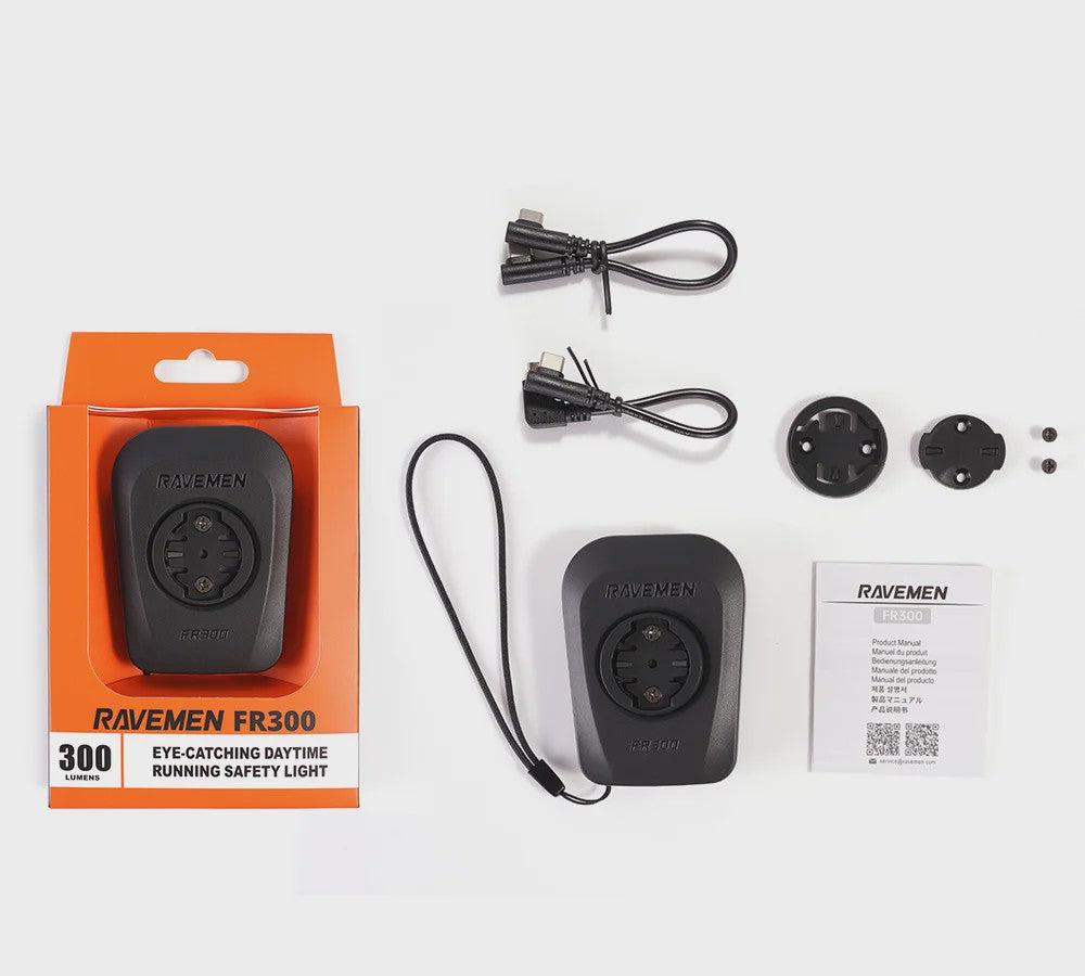 Ravemen FR300/FR160 Fietsverlichting Out-Front - USB Oplaadbaar, Waterdicht IPX6, Compatibel met Garmin/Wahoo