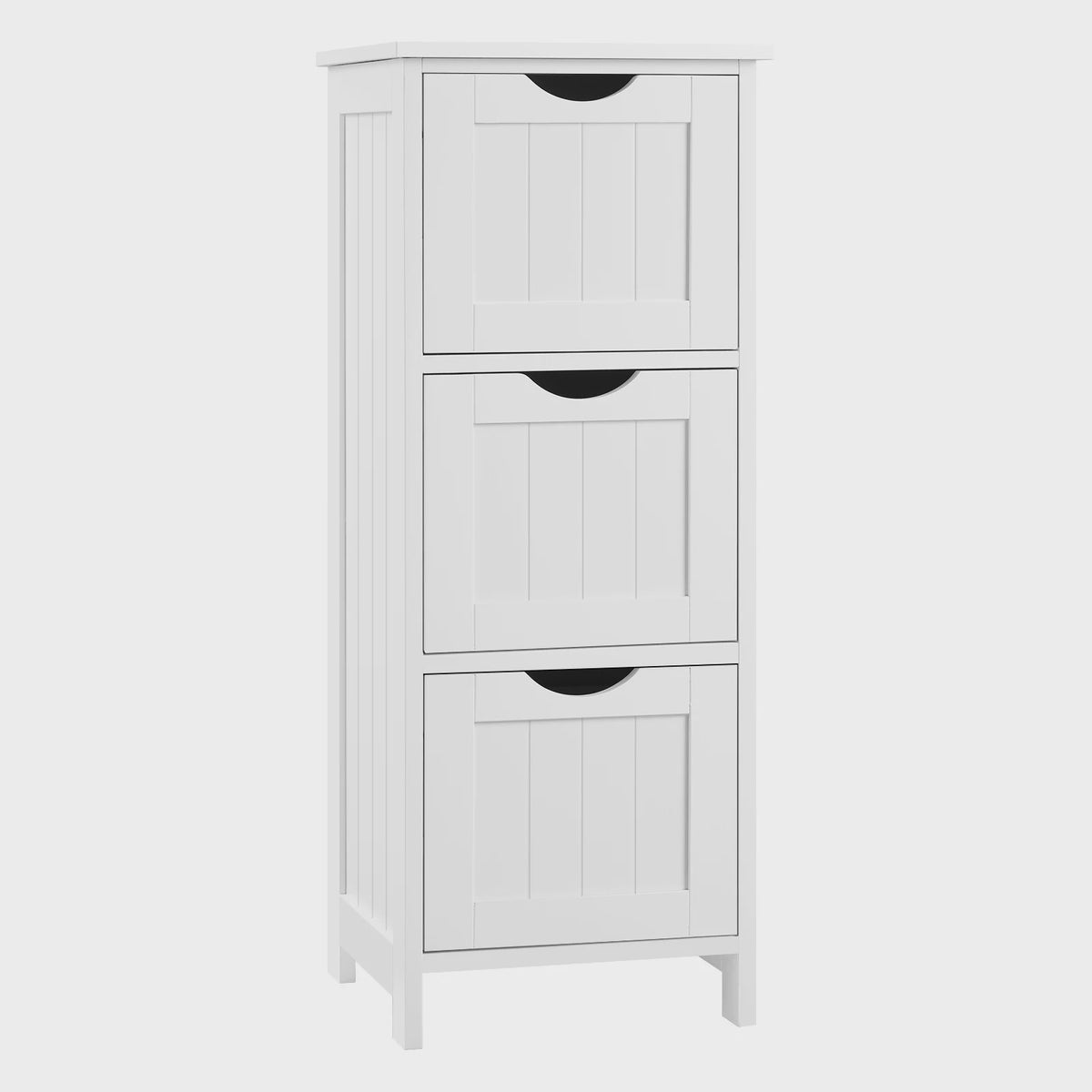 Smal Wit Toiletkastje met 3 Lades - Vrijstaande Badkamer- en Keukenorganizer 32x81x30cm