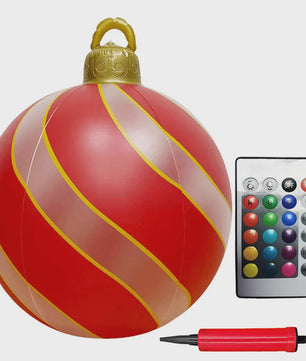 24 Inch Opblaasbare Kerstbal met LED Verlichting - XL Tuindecoratie