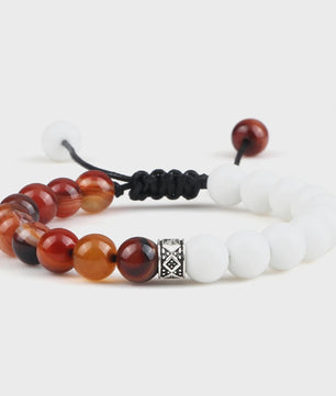 Verstelbare Natuursteen Armband - 8mm Agate & Onyx Kralen voor Mannen en Vrouwen