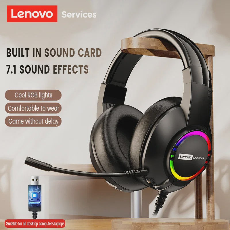 Lenovo E08 E-sports Headset: 7.1 Surround Sound, RGB Licht & Microfoon voor PC Gaming