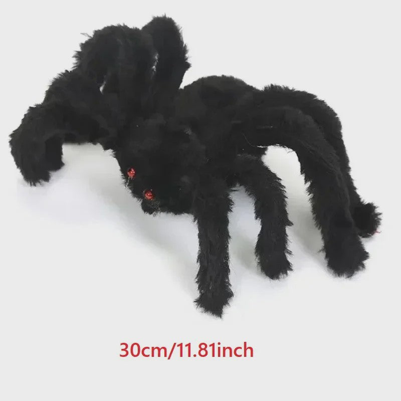 Enorme Zwarte Pluche Spin - Halloween Decoratie 30-200cm