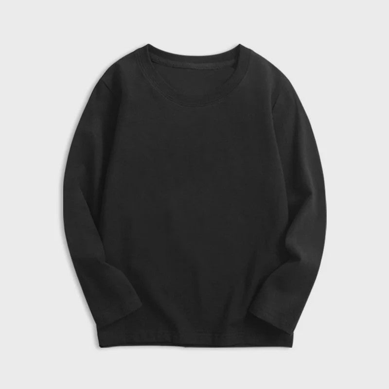Kinder T-shirt met Lange Mouwen van Katoen - Uni Kleur Basis T-shirt voor Jongens en Meisjes - Perfect voor de Lente