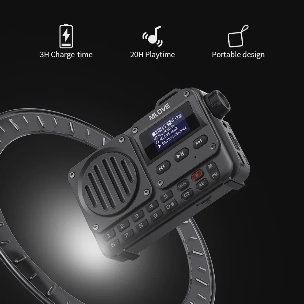 MLOVE BV800 Draagbare Bluetooth Speaker met FM Radio, LCD Scherm, AUX, USB & TF Kaart