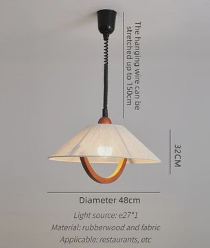 Wabi Sabi Houten Hanglamp - Retro Stijl Verlichting voor Woonkamer, Eetkamer & Slaapkamer