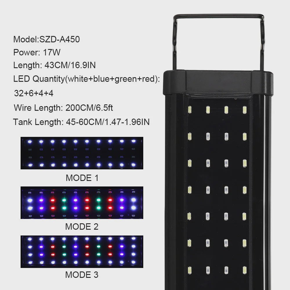 Super Slim Aquarium LED Verlichting - Plantengroei & RGB Kleuren - 31-120cm
