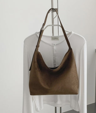 Luxe Dames Tote Bag in Suède Look - Grote Capaciteit, Retro & Veelzijdig