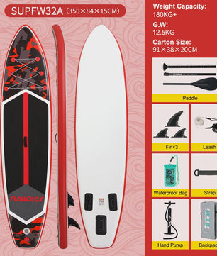Opblaasbaar SUP Board 350cm - Extra Breed & Stabiel - 205kg Max Belasting - Voor Oceaan & Water Surfen