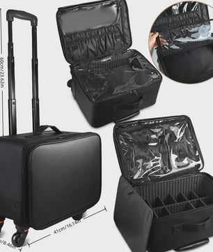 Professionele Make-up Trolley Koffer - Grote Capaciteit & Flexibele Indeling