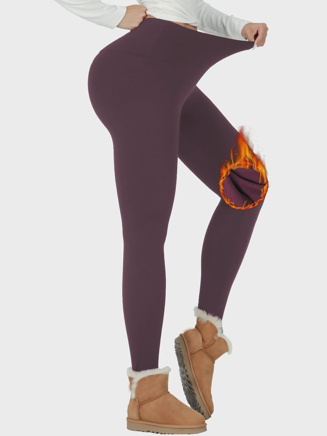 Dames Thermische Fleece Leggings met Hoge Taille - Warm & Zacht voor Yoga en Workout