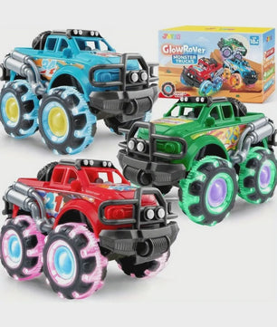 JOYFY 3-Pack Monster Trucks met Verlichte LED Wielen - Frictie Speelgoed voor Kinderen