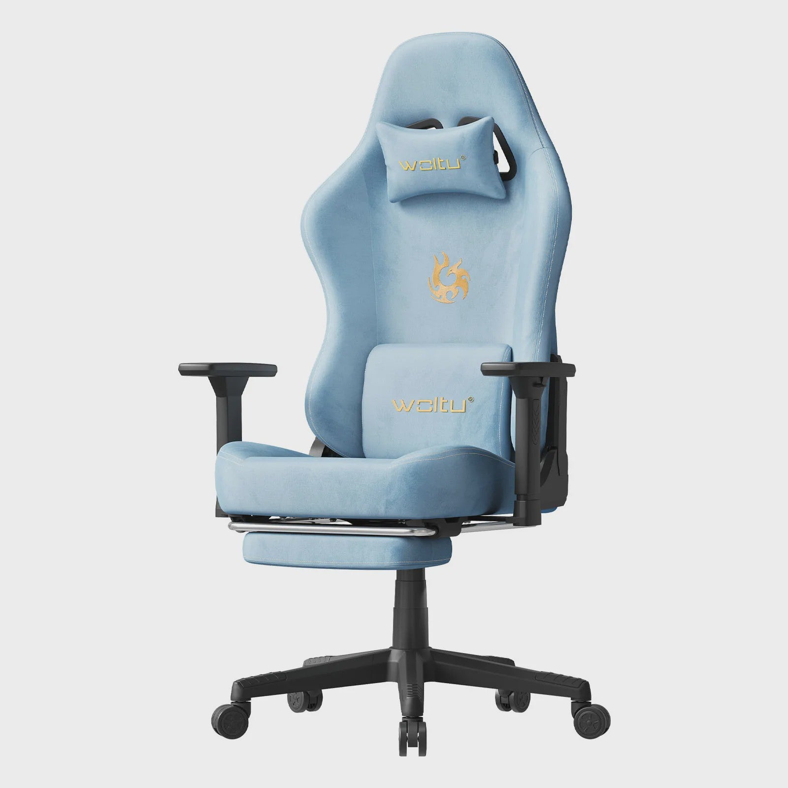 WOLTU Ergonomische Gaming en Bureau Stoel met Verstelbare Armleuningen en Voetensteun