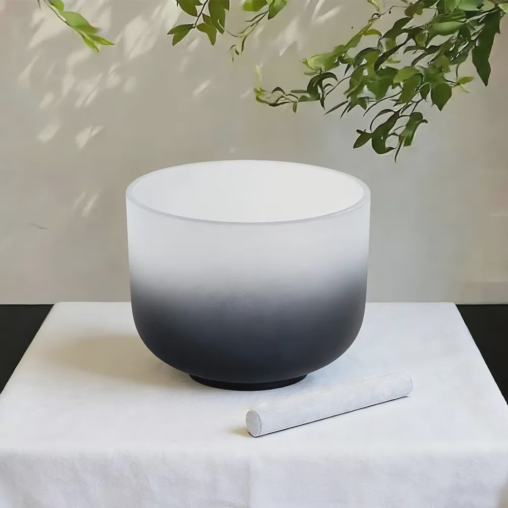 8 inch Kristallen Klankschaal 432Hz - Zwart Gradient - Professioneel Geluid Healing Instrument