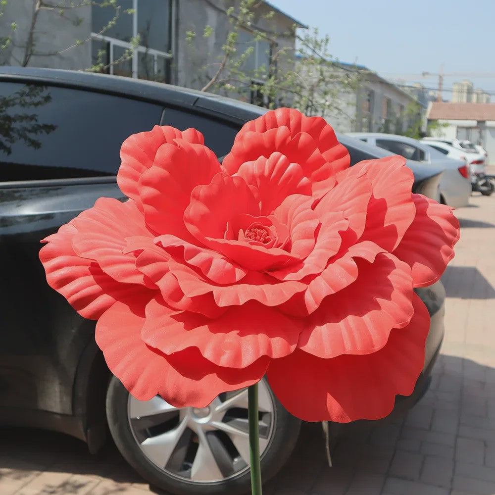 Grote Kunstbloem Pioenroos - 80cm Diameter - Decoratie voor Feesten, Evenementen & Bruiloften