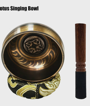 Tibetaanse Klankschaal Lotus Set - Uniek Cadeau voor Meditatie, Yoga & Chakra Balans