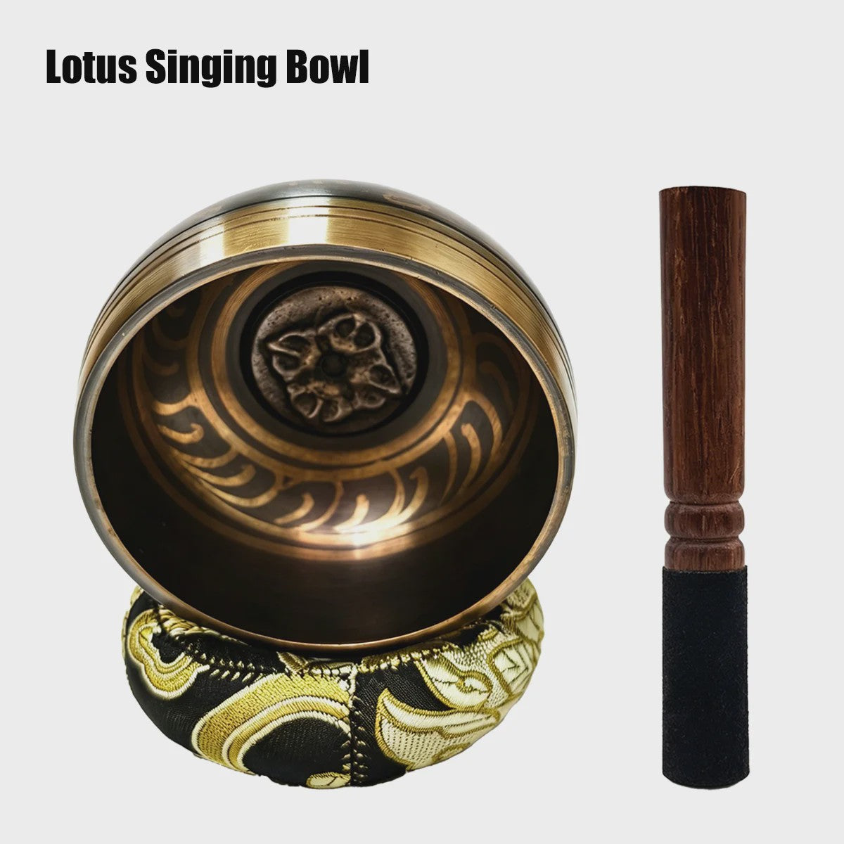 Tibetaanse Klankschaal Lotus Set - Uniek Cadeau voor Meditatie, Yoga & Chakra Balans