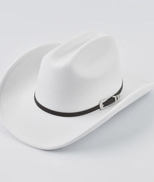 Uniseks Vintage Western Cowboyhoed met Leren Band - Stijlvolle Hoed voor Heren en Dames
