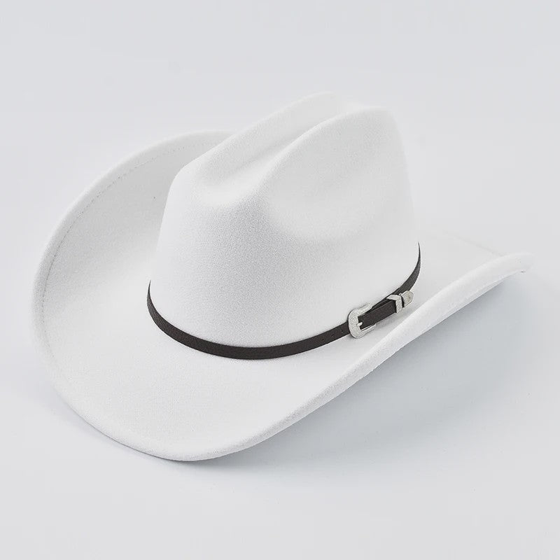 Uniseks Vintage Western Cowboyhoed met Leren Band - Stijlvolle Hoed voor Heren en Dames