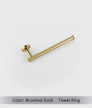 Luxe Badkamer Accessoires Set - Handdoekhouder, Toiletrolhouder & Kapstokhaak - Geborsteld Goud/Zwart