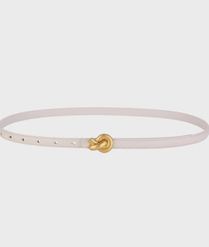 Dames Riem Echt Leer met Gouden Knoop Gesp - Stijlvol voor Jurken & Jeans