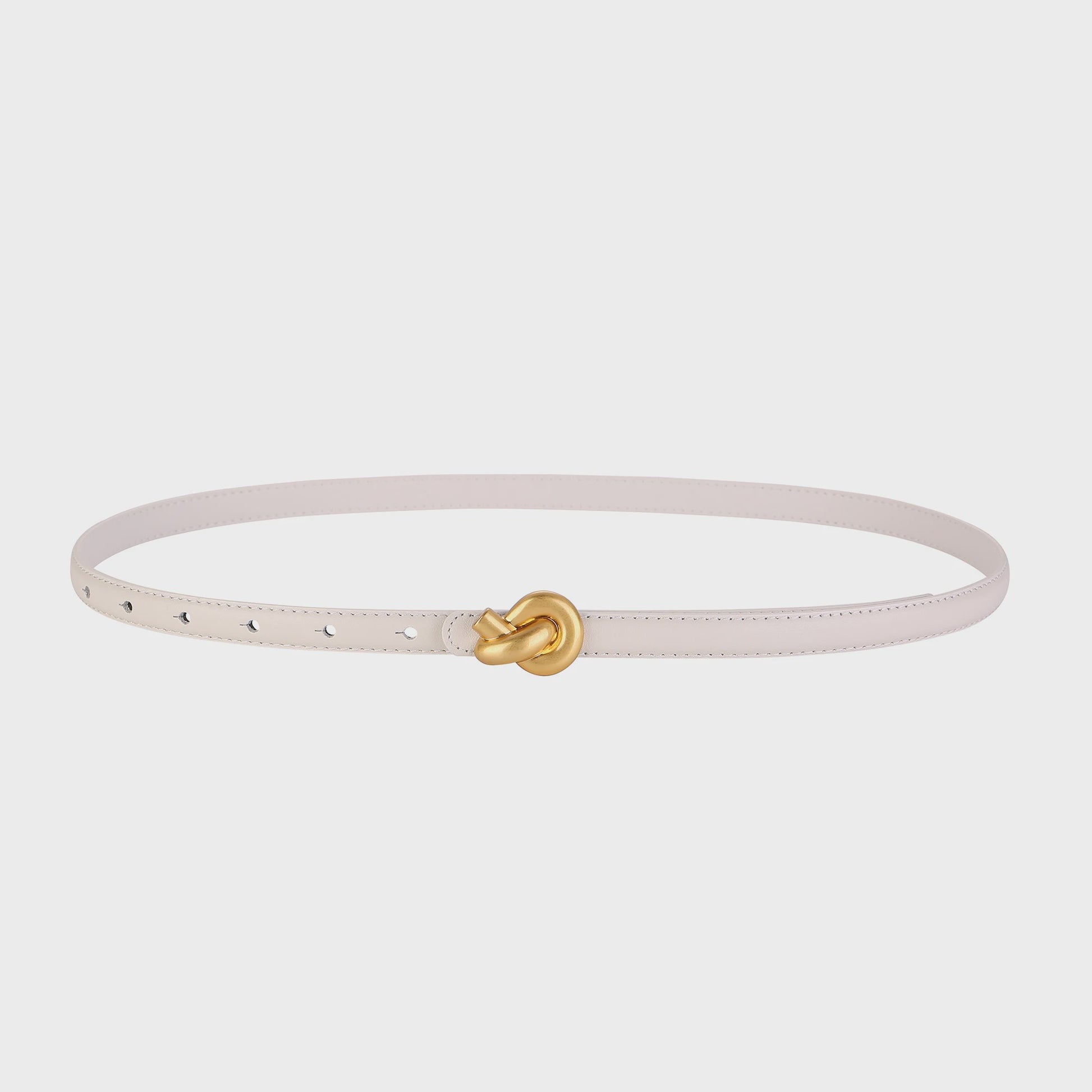 Dames Riem Echt Leer met Gouden Knoop Gesp - Stijlvol voor Jurken & Jeans