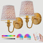 Draadloze Wandlamp Goud met Afstandsbediening & 15 Kleuren LED - Oplaadbaar, Dimbaar, Stoffen Kap