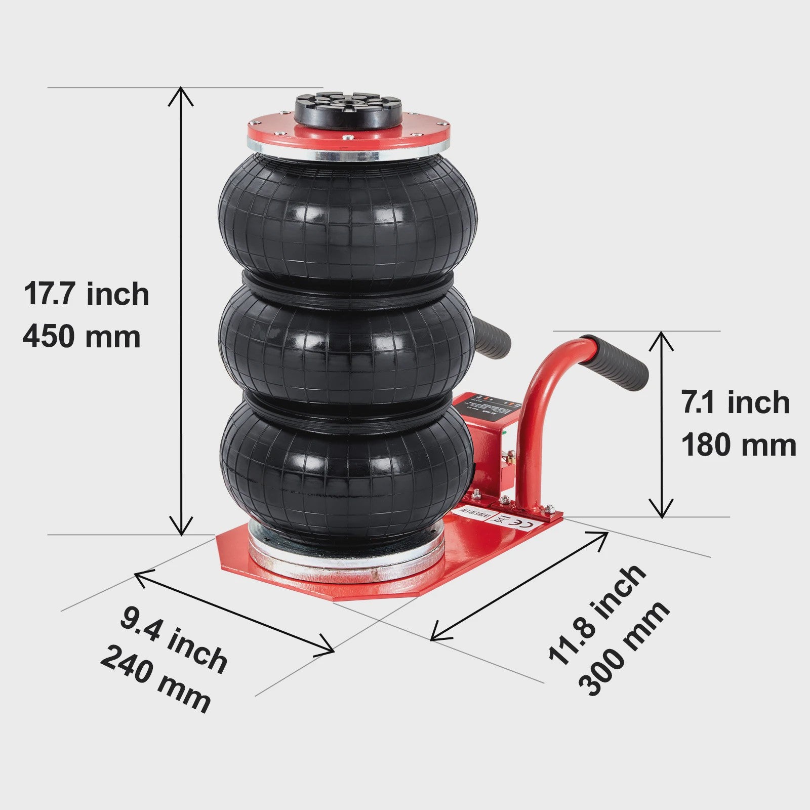 3 Ton Pneumatische Air Jack - Draagbare Autokrik voor Garage Reparaties