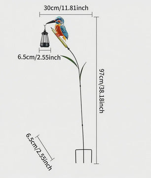 Zonne-energie IJsvogel Tuinlamp met Lantaarn - Waterdicht & Decoratief