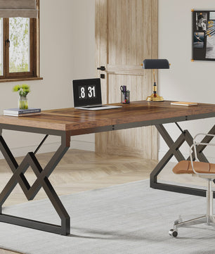 Tribesigns Bureau 160cm - Robuust Hout & Metaal - Ruim Werkblad