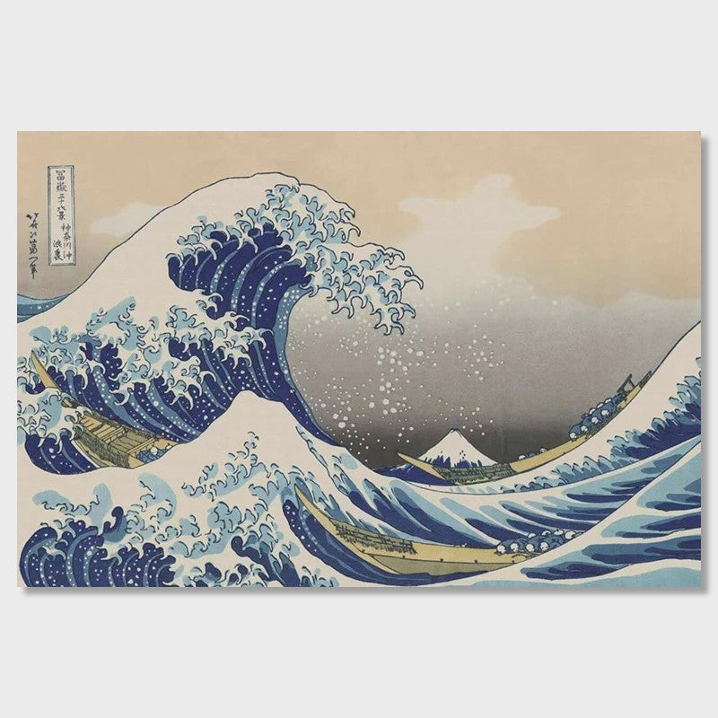 Iconische Japanse 'De Grote Golf van Kanagawa' Canvas Poster met Fuji - Vintage Muurkunst