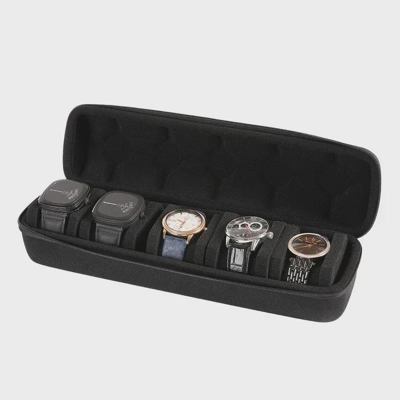 Luxe Horloge Reiskoffer - Harde Rol Organizer met Rode Voering voor 1, 2, 3, 5, 6 of 10 Horloges