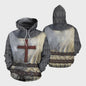 Herkomst Tempelier Pantser Hoodie - Middeleeuwse Stijl 3D Print Pullover voor Heren