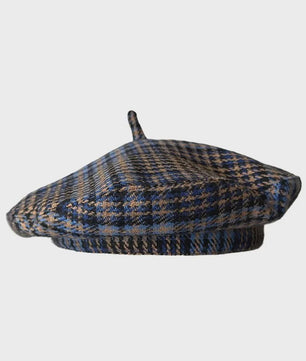 Stijlvolle Ruitjes Baret voor Dames - Retro Vliegende Schotel Hoed